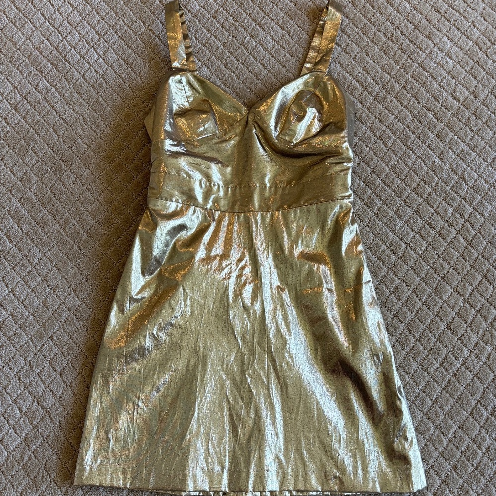 Larsen Gray Recycled Metallic Mini Dress Size XS